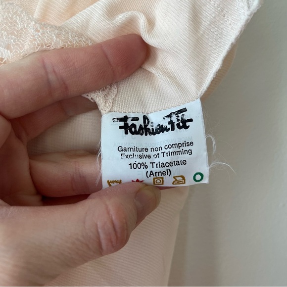 Vintage Pink Lace Slip Dress 34 | Midi Length Lingerie Coquette Bridal Style - Picture 4 of 9